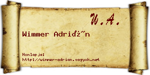 Wimmer Adrián névjegykártya
