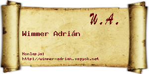 Wimmer Adrián névjegykártya